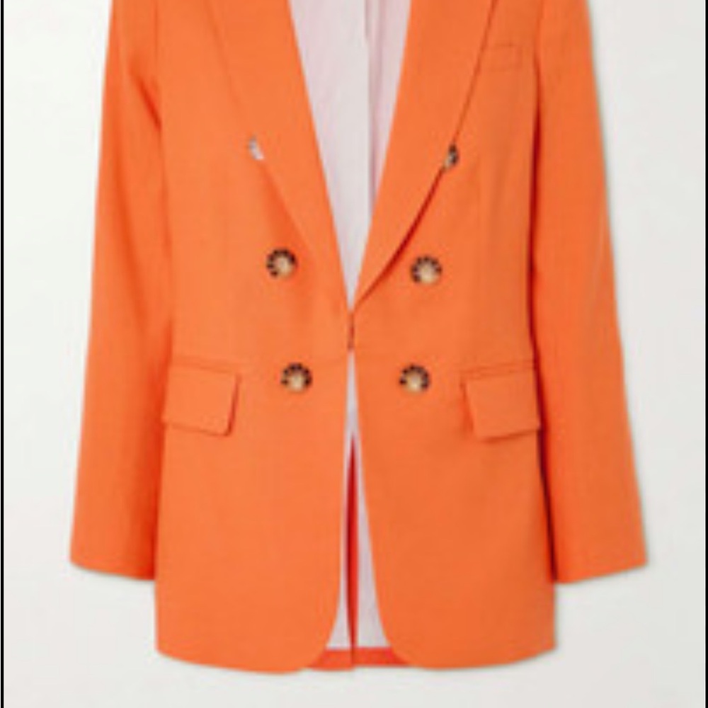 Veronica Beard Women's Orange Double-Breasted Blazer
